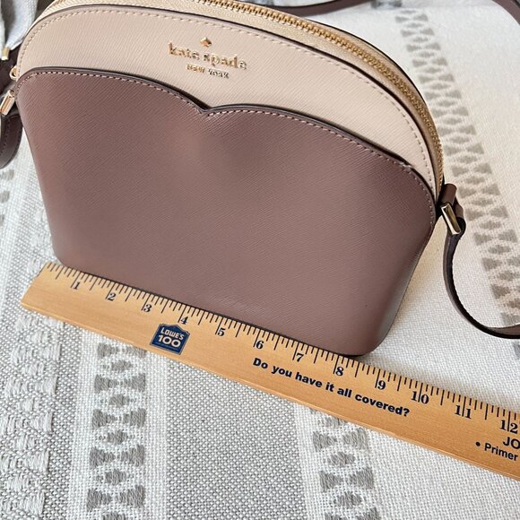 Tory Burch Crossbody Purse Small Neutral Half Moon Zipper Pocket Formal - Picture 10 of 11